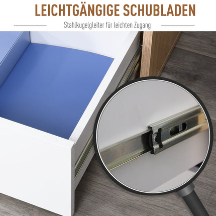 Office filing cabinet, 3 drawers, white/natural, 55x45x65.5 cm