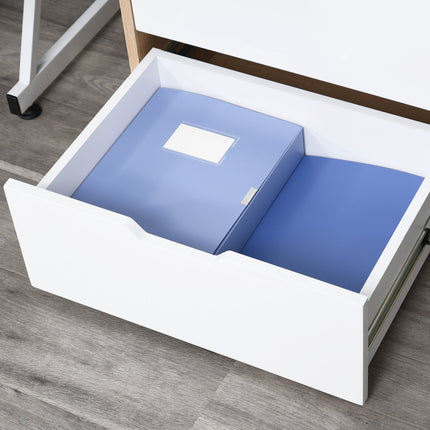 Office filing cabinet, 3 drawers, white/natural, 55x45x65.5 cm