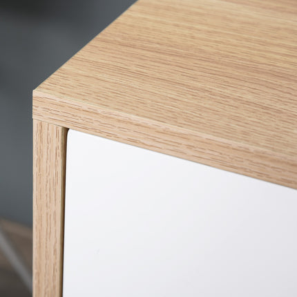 Office filing cabinet, 3 drawers, white/natural, 55x45x65.5 cm