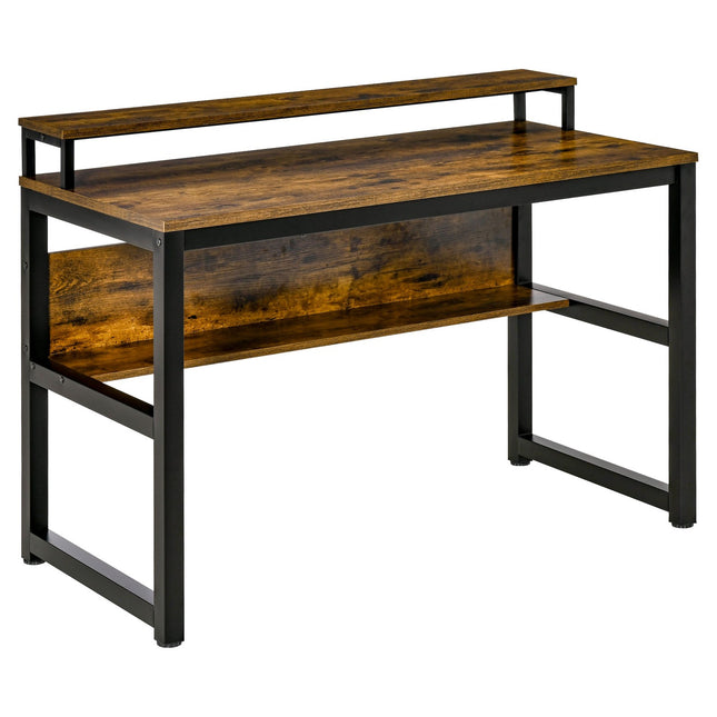 Industrial office computer desk, Metal, Rustic Brown 120x60x85 cm