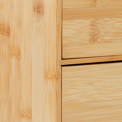 Office Desk Organiser, Bamboo, 2 Drawers
