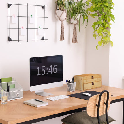 Office Desk Organiser, Bamboo, 2 Drawers