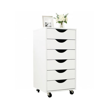 Office Drawer Unit with 6 Drawers, Mobile & Locking