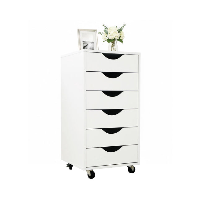 Office Drawer Unit with 6 Drawers, Mobile & Locking