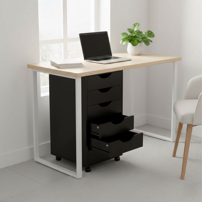 Office Storage Cabinet, 6 Drawers, Mobile with Locking Wheels