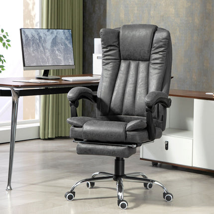 Ergonomic Gray Office Chair, Massage & Heat, Adjustable Height
