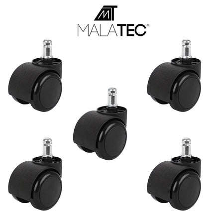 Office chair castors - 5 pcs - black