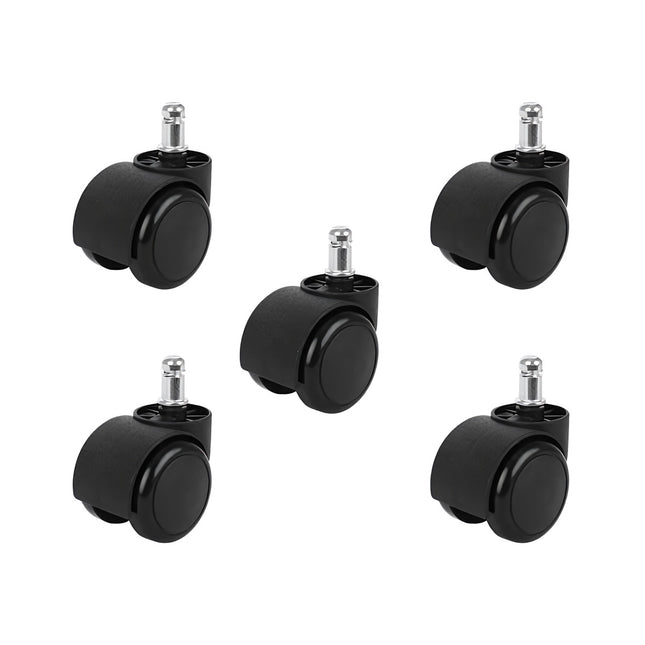 Office chair castors - 5 pcs - black