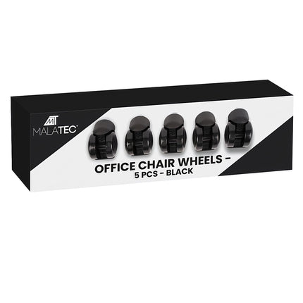 Office chair castors - 5 pcs - black