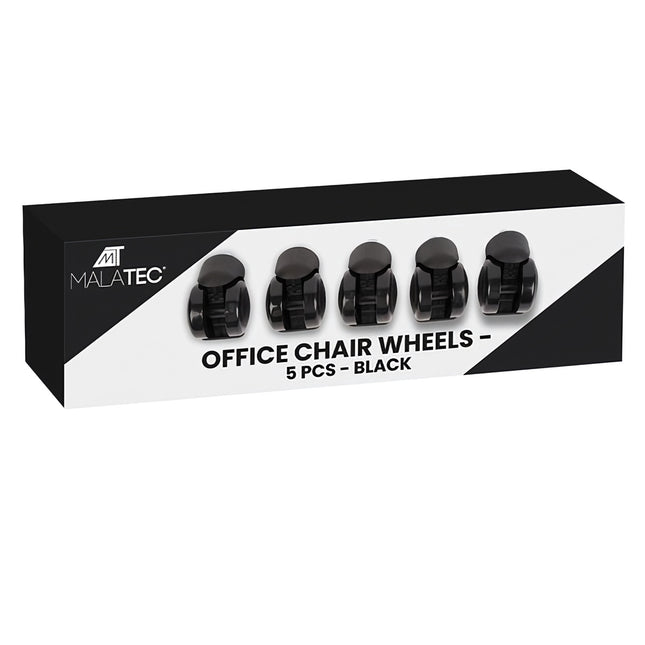 Office chair castors - 5 pcs - black