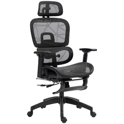 Ergonomic office chair with headrest, lumbar support, swivel