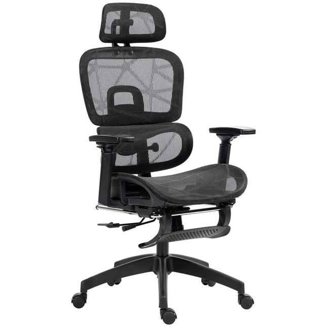 Ergonomic office chair with headrest, lumbar support, swivel
