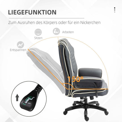 Ergonomic reclining office chair, artificial leather, adjustable