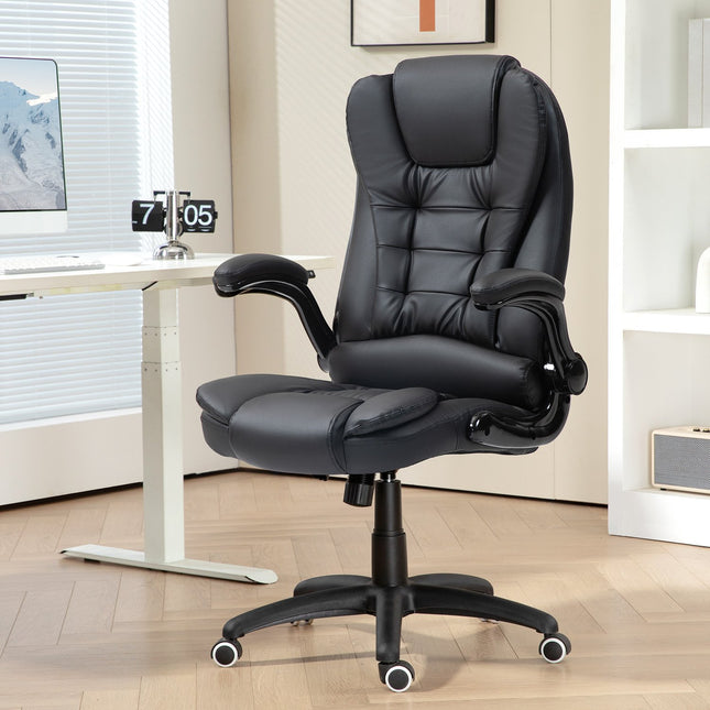 Ergonomic office chair, recliner & swivel, black
