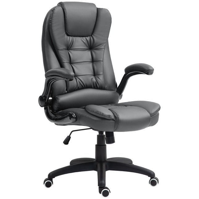 Ergonomic office chair, swivel & folding arms, dark grey