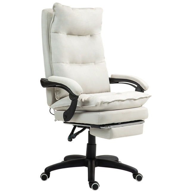 Ergonomic office chair, Massage & Recline, Creme White