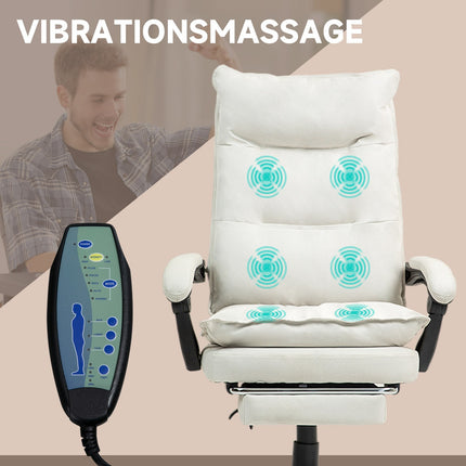 Ergonomic office chair, Massage & Recline, Creme White