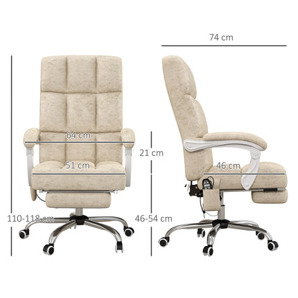 Ergonomic office chair with massage & heating, adjustable, beige
