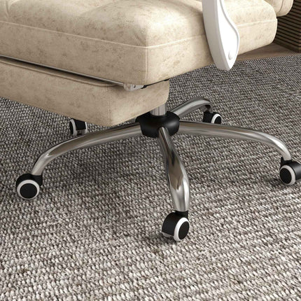 Ergonomic office chair with massage & heating, adjustable, beige