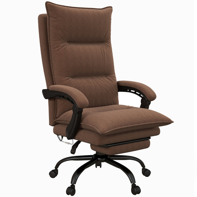 Ergonomic office chair with massage, 155° tilt - brown
