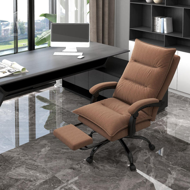 Ergonomic office chair with massage, 155° tilt - brown