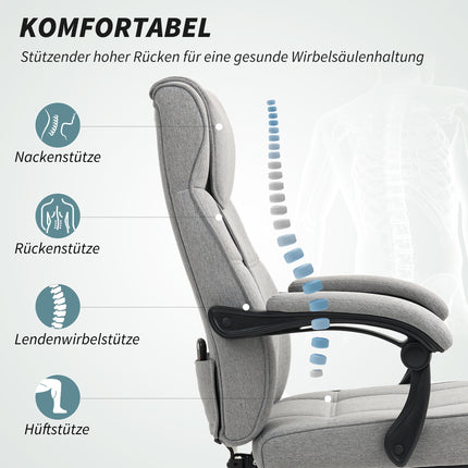 Ergonomic Office Chair with Massage, Recline & Footrest