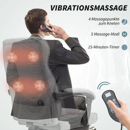 Ergonomic Office Chair with Massage, Recline & Footrest