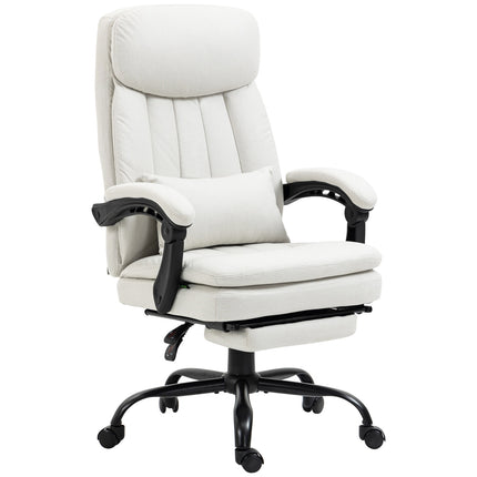 Ergonomic Cream White Executive Massage Office Chair