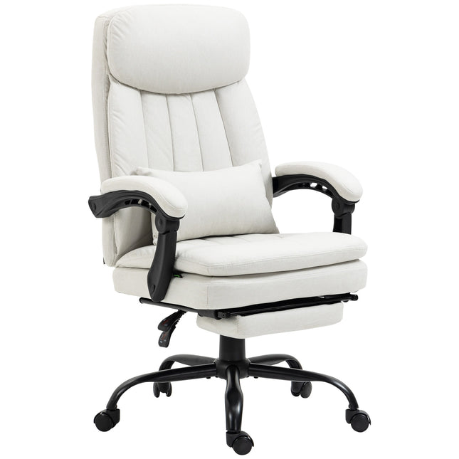 Ergonomic Cream White Executive Massage Office Chair