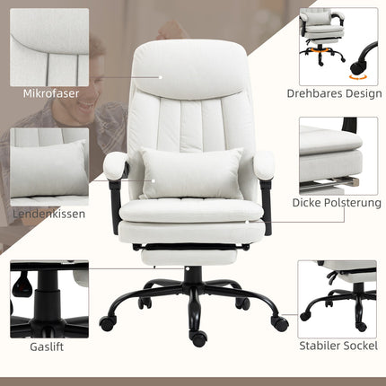 Ergonomic Cream White Executive Massage Office Chair
