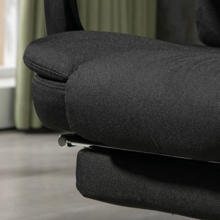 Ergonomic massage office chair, reclining with footrest, black