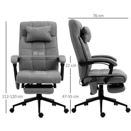 Ergonomic office chair with massage & lumbar heating, Grey