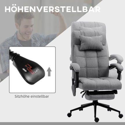 Ergonomic office chair with massage & lumbar heating, Grey