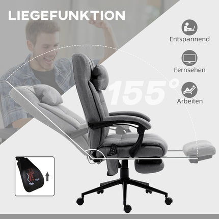 Ergonomic office chair with massage & lumbar heating, Grey