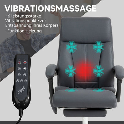 Ergonomic office chair, dark grey, massage & reclining function