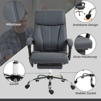 Ergonomic office chair, dark grey, massage & reclining function
