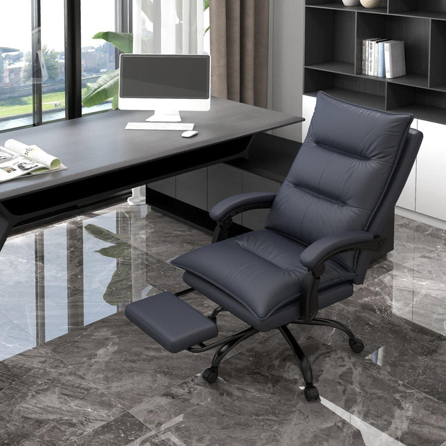 Height-adjustable office chair with massage and footrest