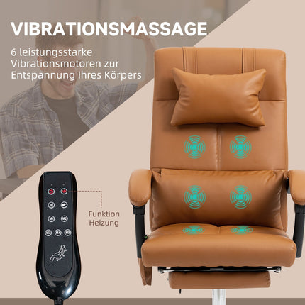 Office chair with massage, lumbar heating, 120 kg capacity