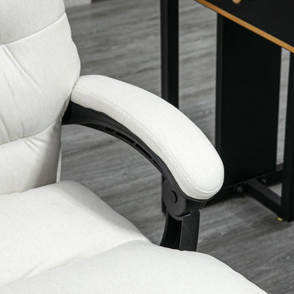 Massage office chair, 135° tilt, adjustable height, cream