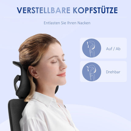 Office chair, Mesh, height adjustable, rocking, black