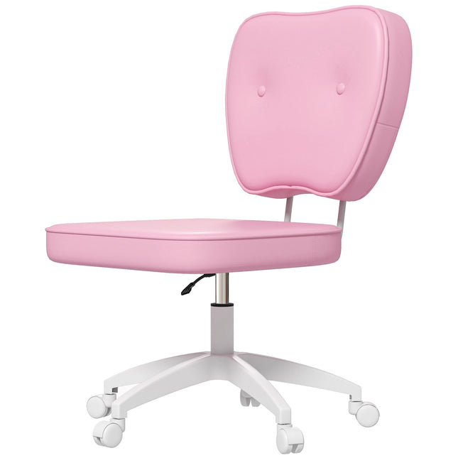 Children's height-adjustable pink swivel office chair
