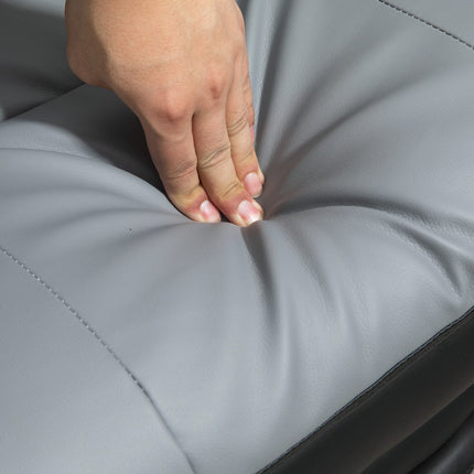 Ergonomic office chair, rocking, 180 kg load, light gray leather