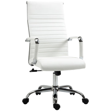 Ergonomic white office chair, 360° rotatable, 120 kg capacity