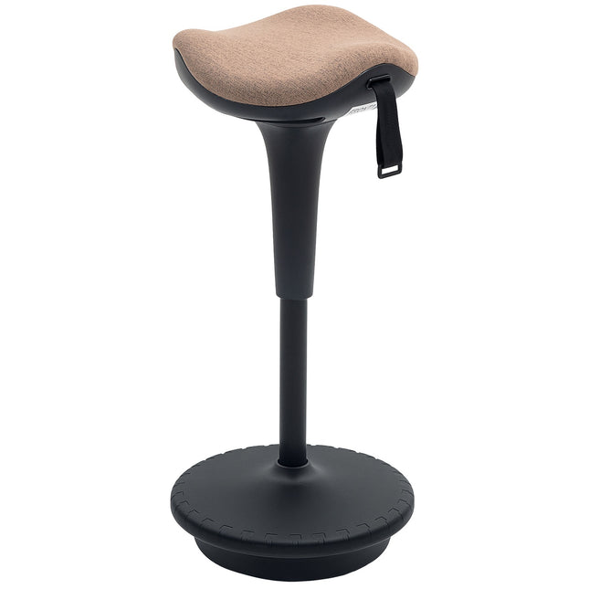 Kantoorkruk met draaifunctie, ergonomische werkkruk, in hoogte verstelbaar 68,5-83,5 cm kruk, 360° draaibare stakruk, voor kantoor en studeerkamer, bruin