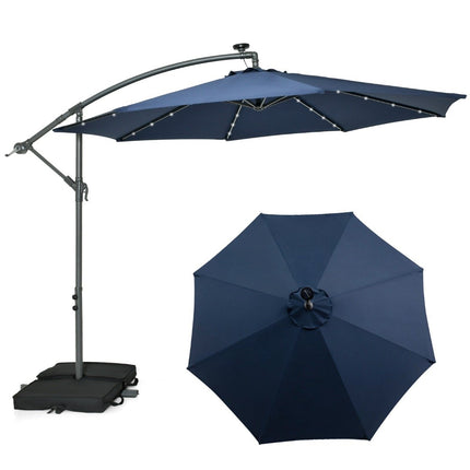 Offset Patio Umbrella 300cm, Solar LED, UV Protection