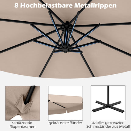 Offset Patio Umbrella 305 cm with Cover and Crank