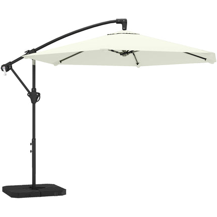 Offset Patio Umbrella, 3m, Cream, Metal Frame, UPF 30+