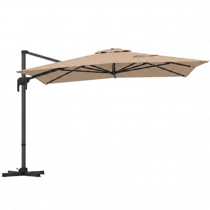 Offset Patio Umbrella with Crank Lift, 300x390 cm, Brown