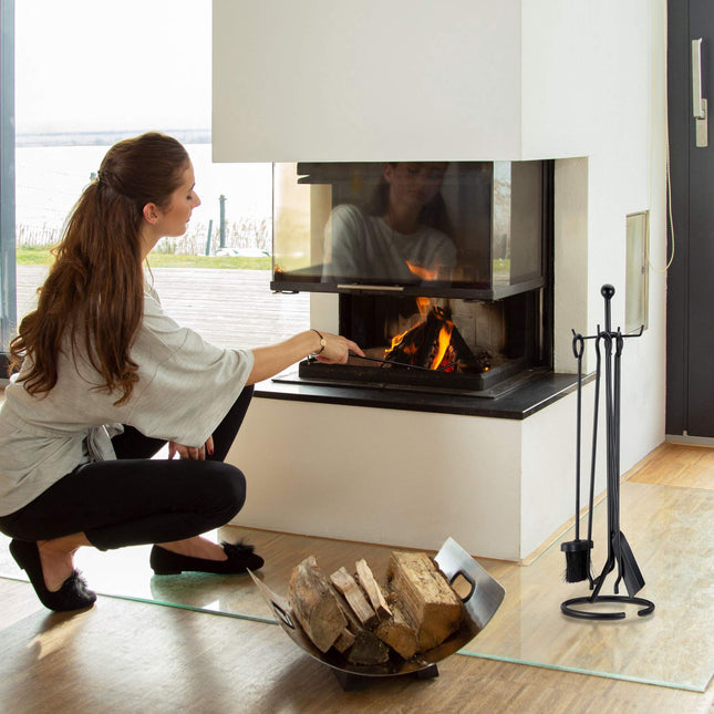 Old-fashioned fireplace in 5 parts