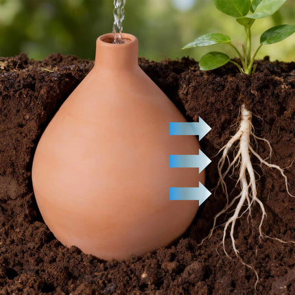 Olla Irrigation Pot, 3L, Porous Clay, Water-Saving